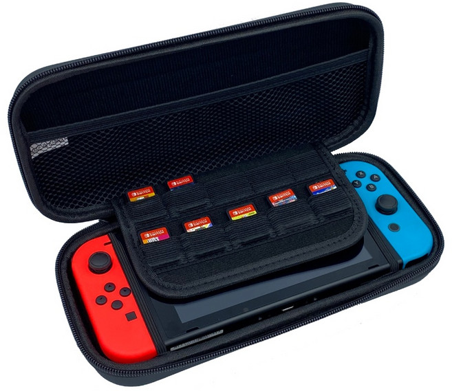 任天堂 Switch 主機專用 便攜收納包 支援10個卡帶 防摔抗震, 01-HS3