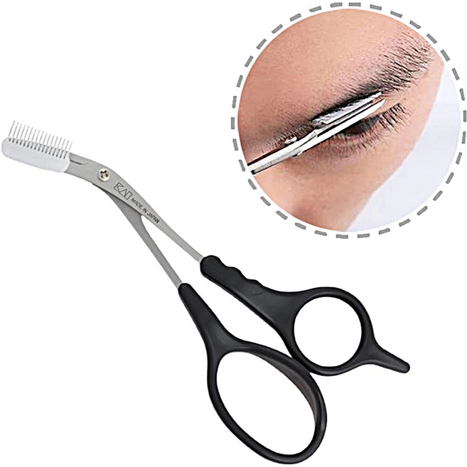 일본 KAI 카이 눈썹정리가위 남성용 눈썹 숱 빗가위, 1개