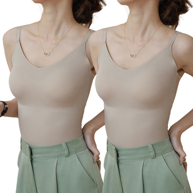 (1+1) 러브핑코 라이트핏 브라나시탑 심리스 나시탑 브라캡 내장