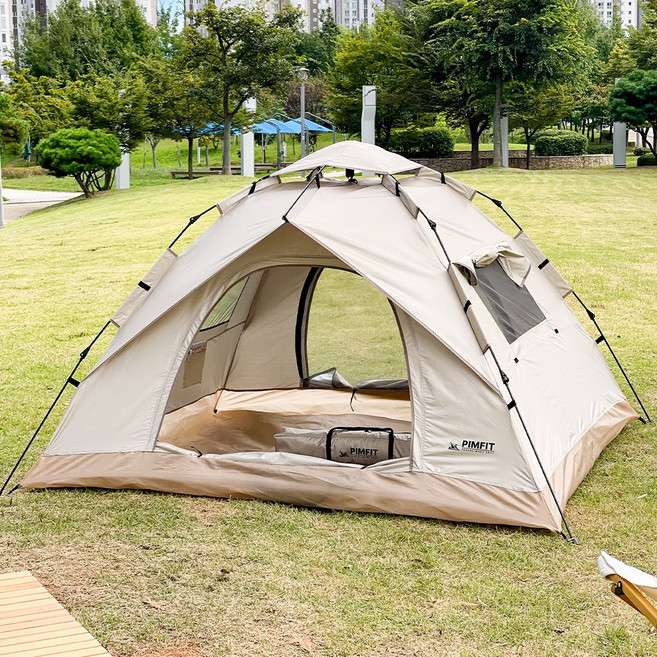 핌핏트 원터치 텐트, 원터치텐트, 베이지, 3인용