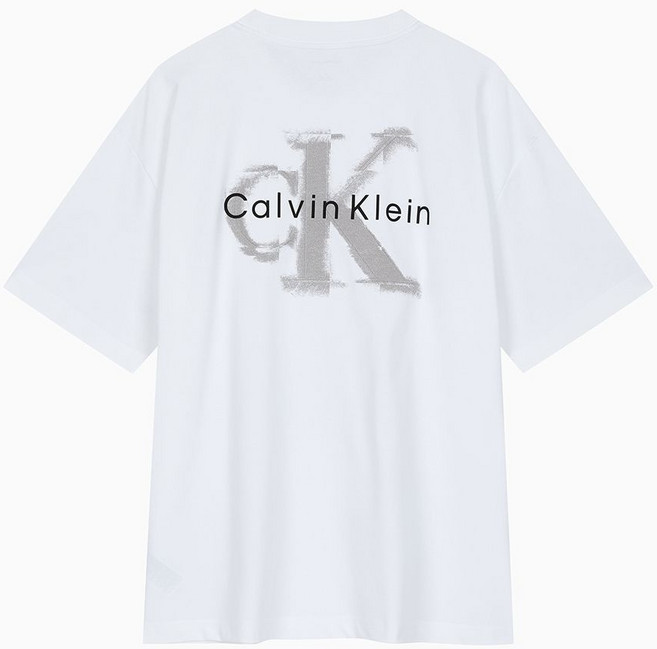 캘빈클라인 진 남성 CK 엠보스 로고 오버핏 반팔 티셔츠 화이트 4RAB806 4RAB806-YAF IJG723 WDK809