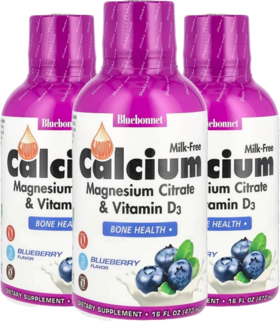 Bluebonnet Nutrition 블루보넷 뉴트리션 액상 칼슘 마그네슘 시트레이트 비타민 D3 블루베리 맛, 3개, 473ml - 쿠팡