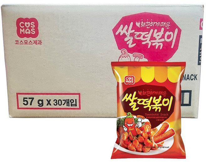 코스모스 쌀떡볶이 50g x 30봉, 57g, 30개