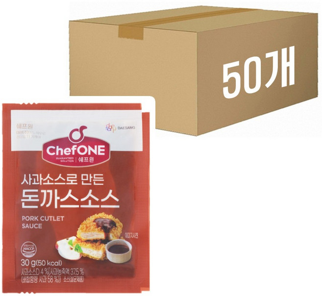 쉐프원 일회용 사과소스로 만든 돈까스소스, 50개, 30g