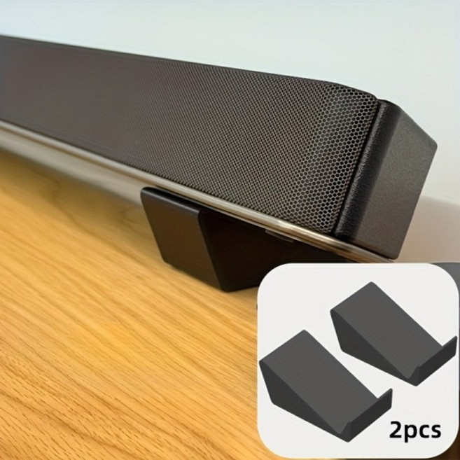 우퍼받침대 호환 호환 조절식 사운드바 스탠드 베이스 TV 오디오 스피커 홈시어터 및 데스크탑 설치에 다중 브랜드 호환, 01 검정색