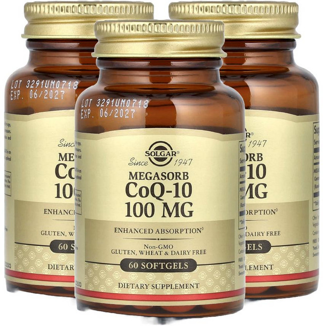 솔가 코큐텐 유비퀴논 레시틴 코엔자임Q10 100mg 60정 3개 CoQ10