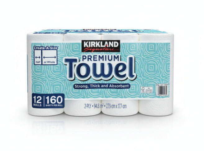 커클랜드 시그니춰 키친타올 140매 X 12롤, 160매, 12개
