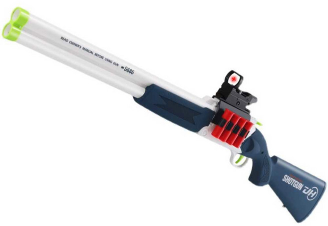 리볼버 샷건 SR410 산탄총 탄피배출 너프건 너프탄, 표준 사양, 블루화이트, 1개