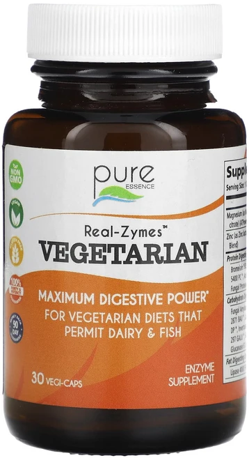 퓨어에센스 Real-Zymes Vegetarian 30 베지캡슐, 2개, 30정 - 쿠팡