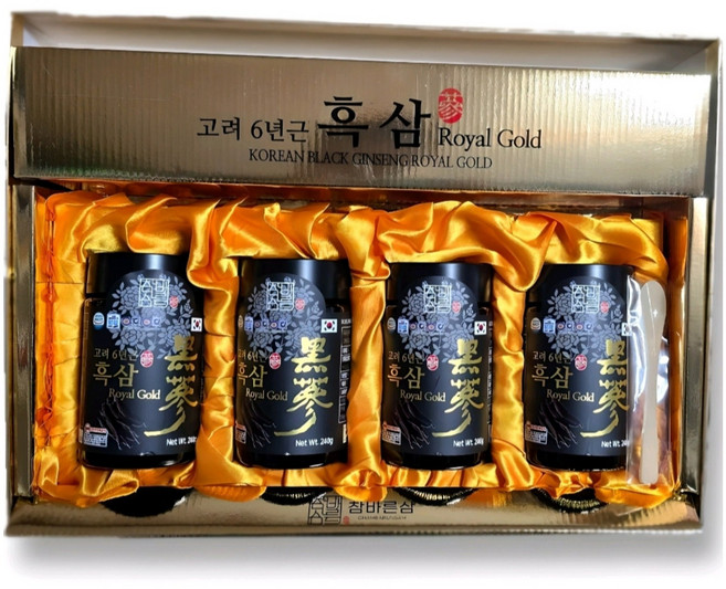 고려 6년근 흑삼 KOREAN BLACK GINSENG ROYAL GOLD 4개 240g
