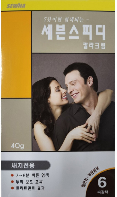 세븐 스피디 40g 염색제 새치염색 10개, 6 흑갈색