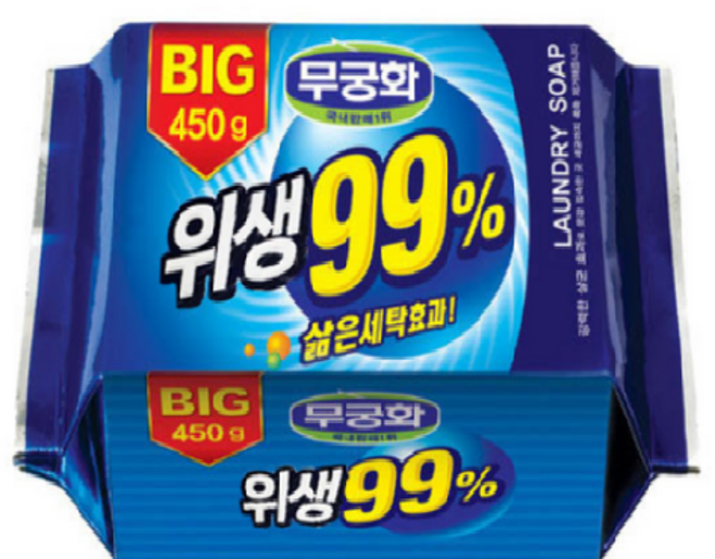 무궁화 살균 99% 빅 세탁비누, 450g, 6개