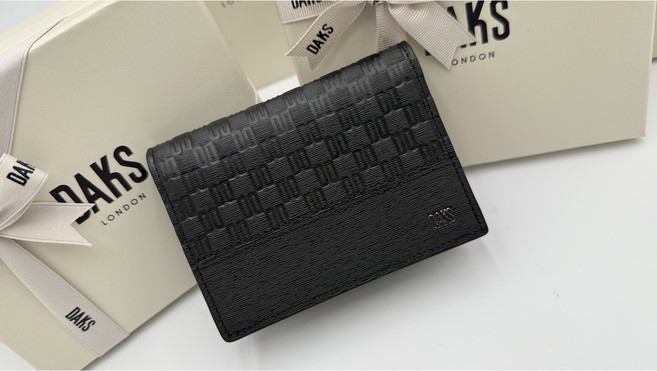 닥스 D.A.K.S 음각 로고 패턴 남성 소가죽 명함지갑 (선물포장)