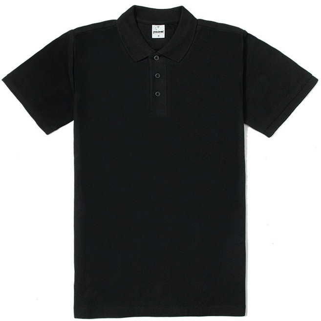 POLONE! PL03 亞規全棉短袖POLO衫, 黑色 01,L