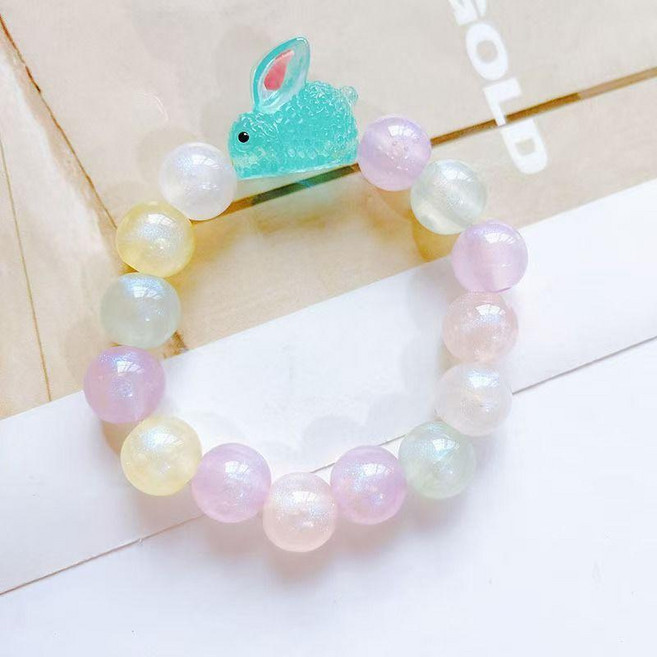樹脂夜光兔子手鍊 串珠飾品