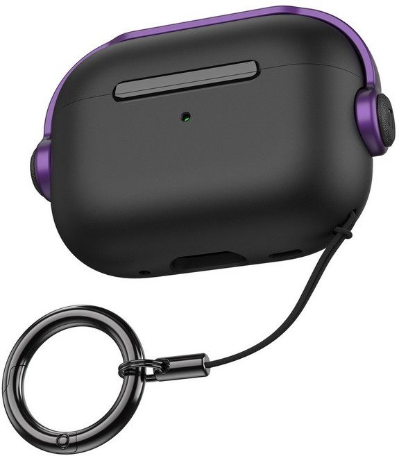 膚感 液態硅膠耳機保護套 防摔殼, 電玩小子-黑紫,AirPods pro3-TPU不贈掛勾, 1個