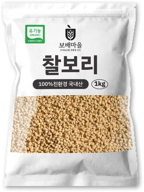 [햇곡] 국산 유기농 찰보리, 1개, 1kg