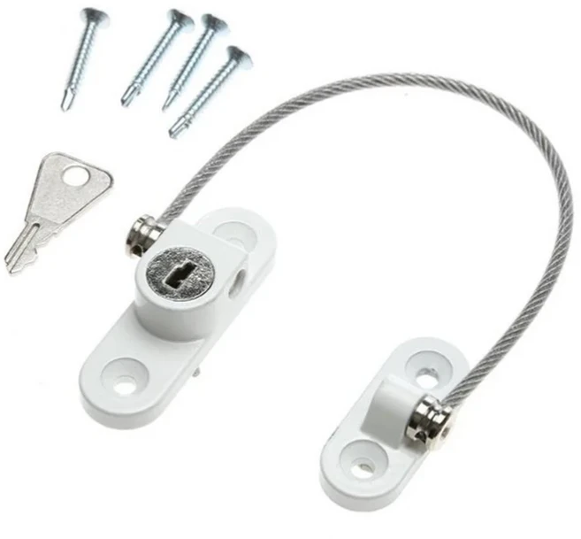 알루미늄 합금 문짝 제한 장치 키 어린이 보안 자동차 케이블, 01 하얀색