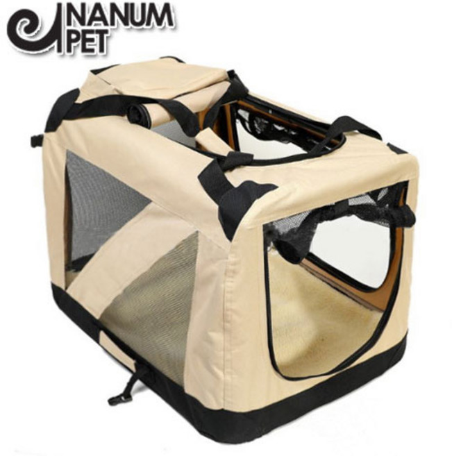 나눔펫 접이식 소프트켄넬 캐리어, 포켓멀티캐리어-베이지, 1개