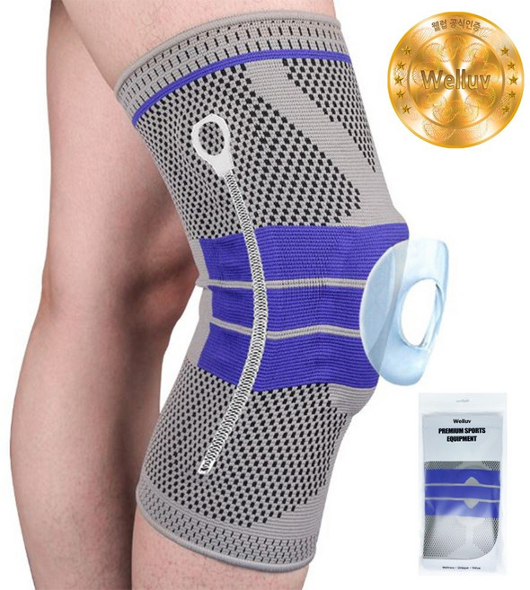 웰럽 고탄력 무릎보호대 헬스 등산 축구 농구 러닝 테니스, 1세트