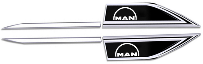 자동차 펜더 사이드 스테인레스 스틸 데칼 차체 보호 스티커 MAN TGX 액세서리, 01 Black