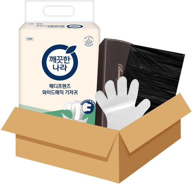 메디프렌즈 겉기저귀 와이드매직 대형 10팩 위생케어 세트, 10세트, 10매입