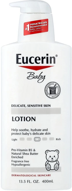 Eucerin 베이비 로션 연약한 피부 및 민감성 피부 향료 무함유 400ml(13.5fl oz) Eucerin (유세린) - 쿠팡