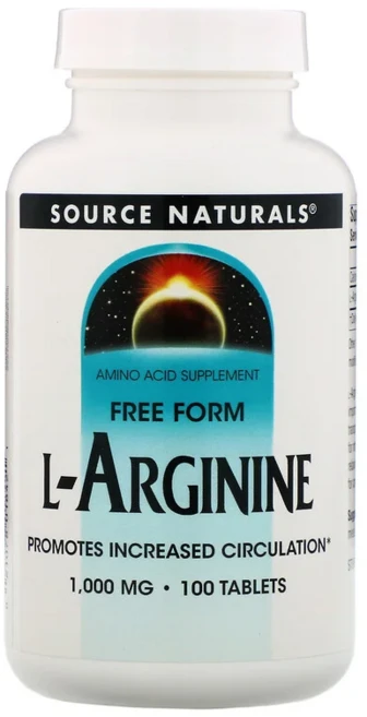 소스 네추럴스 L 아르기닌 자유 형태 1000mg 100정, 1개 - 쿠팡