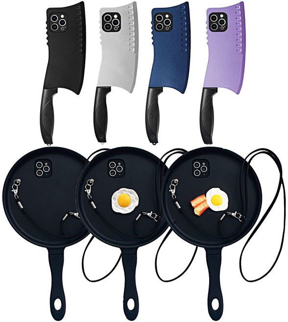 갤럭시 s26 s25 울트라 플러스 특이한 재미있는 퍼니 후라이팬 중식도 칼 손잡이 핸드 그립 연예인 인싸템 하드 실리콘 휴대폰 케이스