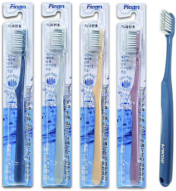 플라콘 치면 치태제거 전용 칫솔 4개/치아미백칫솔