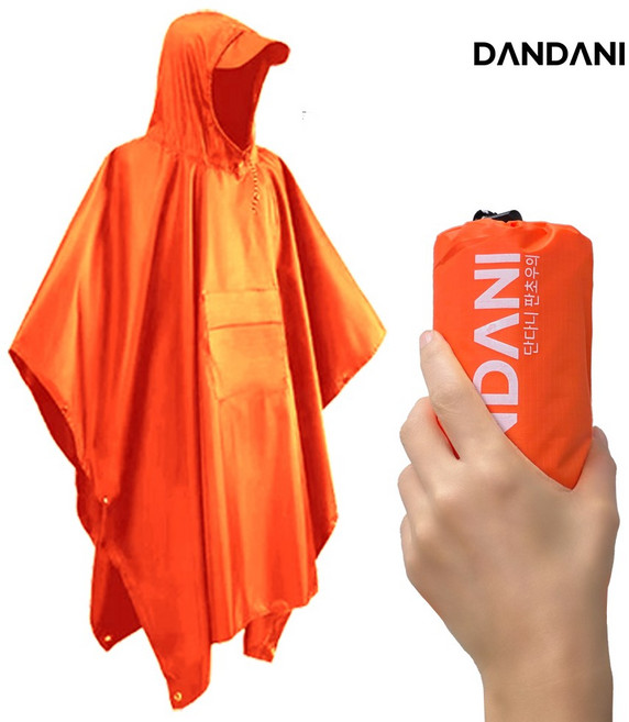 단다니 경량 판초우의 등산 우비 캠핑 비옷 여행용 레인코트