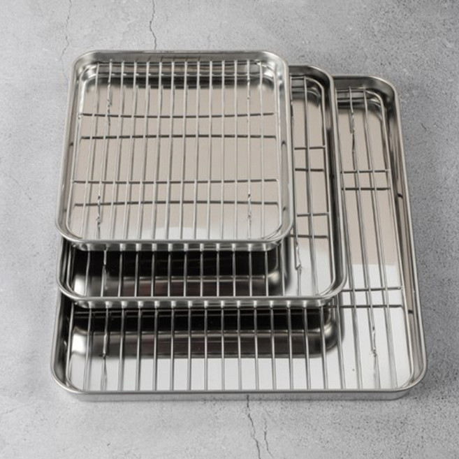 퀸센스 모던304 스텐 바트 트레이 사각형 3종 6P 세트(소+중+대), 1개