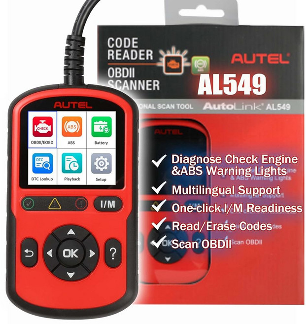 오텔 OBD2 스캐너 오토링크 AL549 코드 리더 오토빈 진단 도구 컬러 코딩 결함 및 IM 준비 상태 유니버설 차량 배터리 테스트 향상된 PCM ABS 커버리지 업그레이드, 오텔 OBD2 스캐너 오토링크 AL549 코드 리더 오