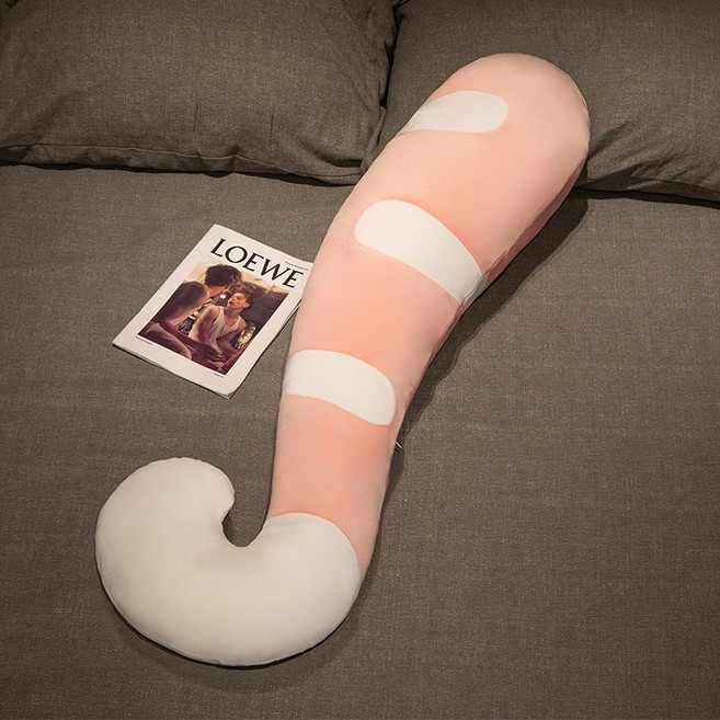 貓咪長條抱枕 孕婦夾腿托腹枕 舒適靠枕, 粉色貓尾,90cm/760g