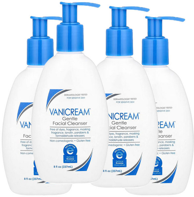 바니크림 젠틀 페이셜 클렌저 무향료, 4개, 237ml