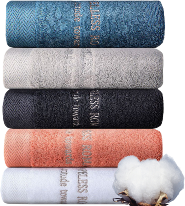 [상덕] 호텔 수건 60수 고급수건 업소용미용세면타월 먼지없는수건 소프트 볼륨, 5개, 믹스 컬러