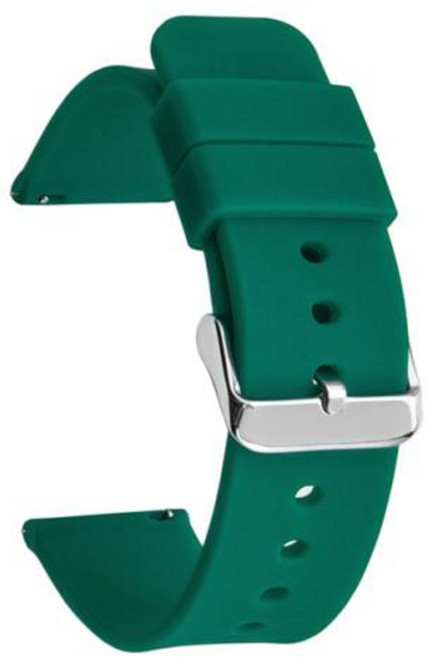 퀵릴리즈 소프트 실리콘 시계 밴드 범용 고무 방수 팔찌 교체 14mm 16mm 18mm 19mm 20mm 21mm 22mm 24mm, 29)dark green silver, 1개