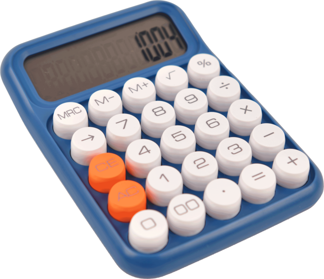 프라홈 레트로 기계식 소형 전자 계산기 키보드 키캡 청축, 단색 세로형 진블루