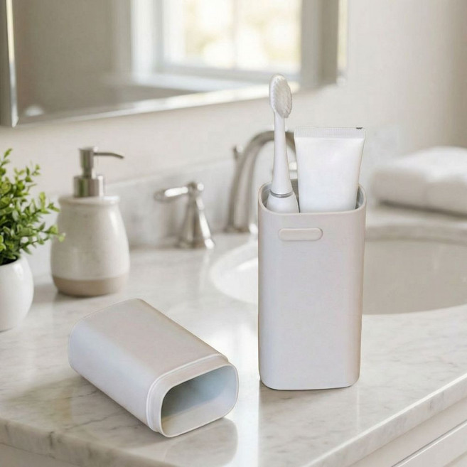 퓨어리 여행용 양치세트 휴대용 칫솔케이스, 화이트, 1개