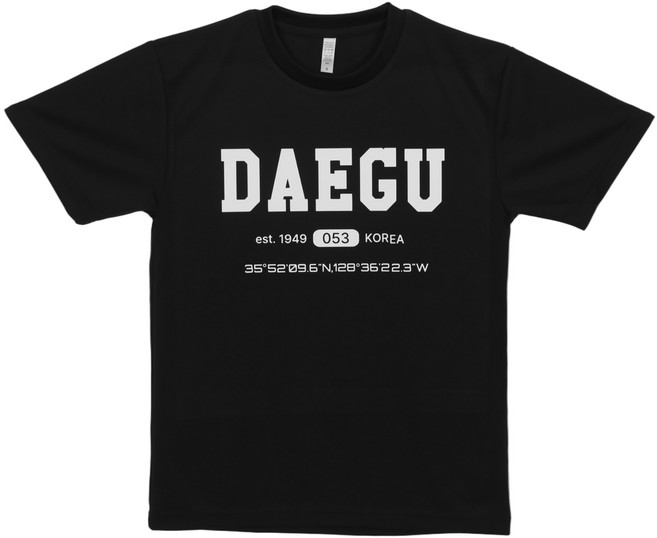 기능성 대구 반팔티 티셔츠 어린이부터 성인 남자 여자 라운드티 응원티 네이비 코발트색티, DAEGU-블랙, M, 1개