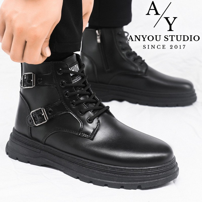ANYOU 남자 부츠 워커 작업화 캐주얼 남성 전투화 군화 마틴부츠 가을 겨울