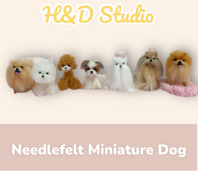 반려동물 양모펠트인형 (주문제작) 니들펠트, 20cm 전신 (2개선택), 1개