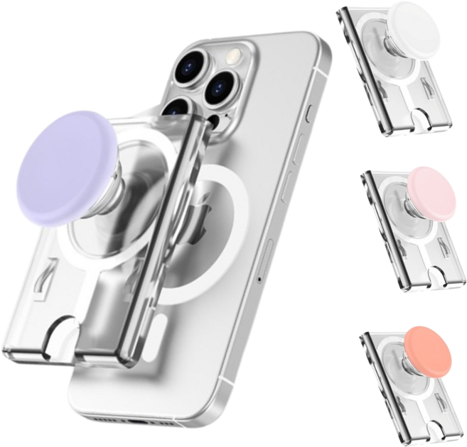 갤럭시엑스커버5 카드3장 마카롱 맥세이프 호환 카드지갑 그립톡 거치대 투명케이스