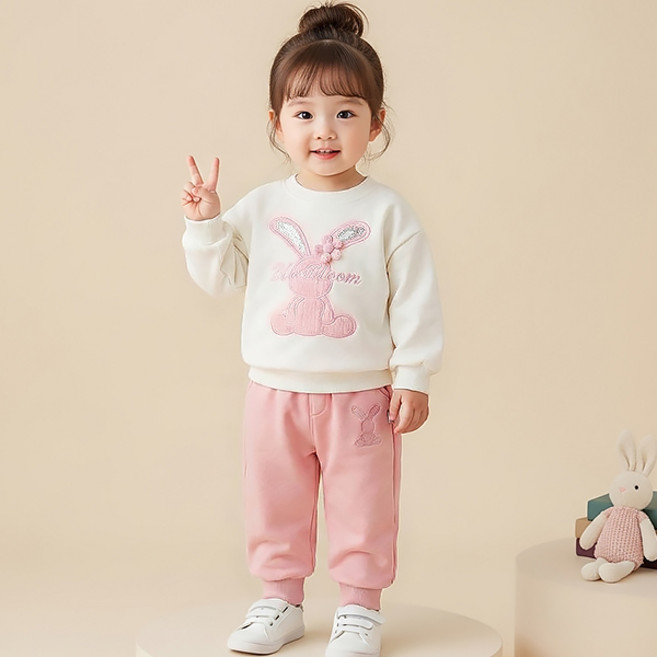 몽실이 스팽글토끼 맨투맨 상하복 여아 가을 봄 스웻셔츠 조거 외출복 자매룩