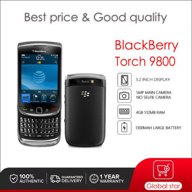BlackBerry Torch 9800 리퍼브 오리지널 공기계 휴대폰 512MB+4GB 5MP 카메라 무료, 01 simple set, 02 WHITE