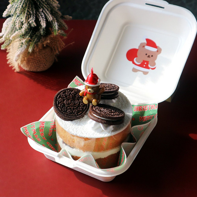웰베이킹 크리스마스 오레오 케이크 만들기 세트 DIY 키트 (도시락/미니) / 유치원 학교 체험, 1개, 도시락 케이크 세트