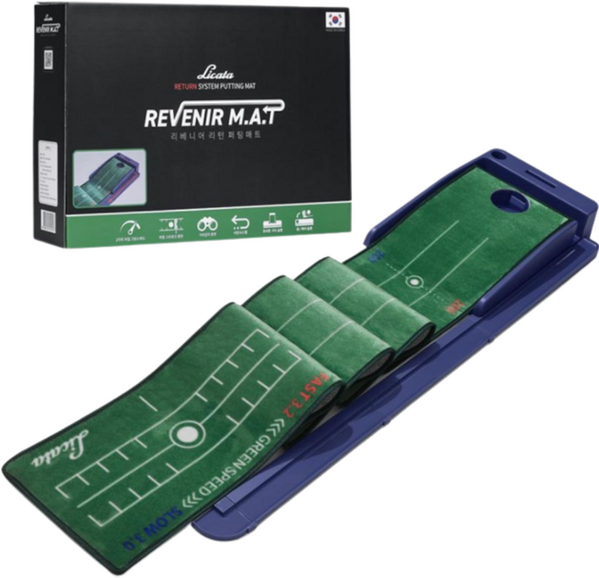 리카타 리베니어 자동 리턴 퍼팅매트 저소음 골프 연습매트 3M, 1개