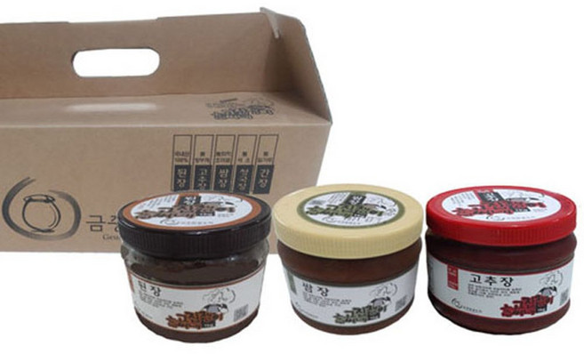 고집쟁이고씨네장류 3종 선물세트 (된장+고추장+쌈장 각1kg), 1세트, 1kg