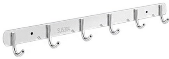 월드크린 스텐 후크 도구걸이 J타입 6구, 실버, 1개