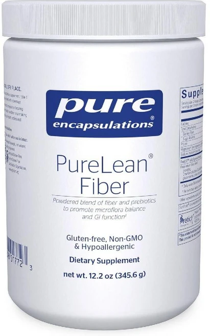 순수 캡슐화 PureLean Fiber 수용성 및 불용성 섬유질과 프로바이오틱스의 분말 혼합물로 미생물 균형과 위장 기능 12.2온스, 사과, 24인분(1팩), 345.6g, 1개 - 쿠팡